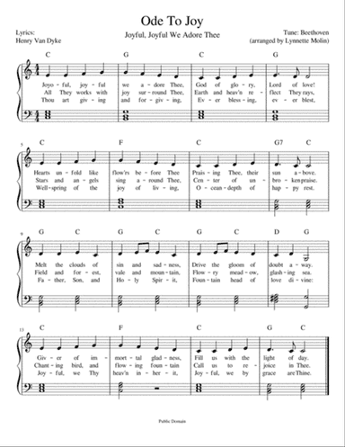 Ode To Joy with lyrics