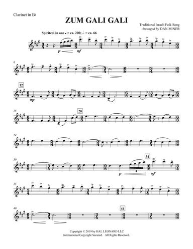 Zum Gali Gali - Clarinet