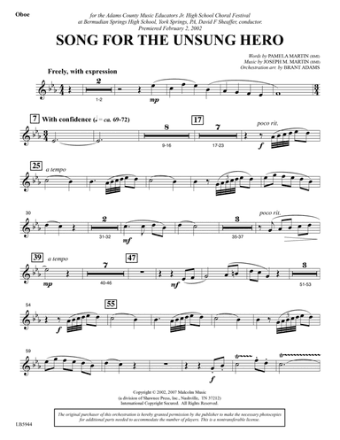Song for the Unsung Hero - Oboe