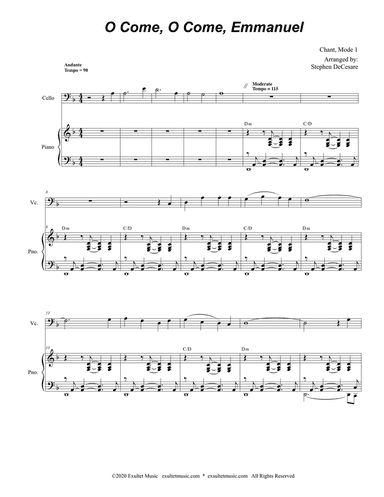 O Come, O Come, Emmanuel (Cello solo and Piano)