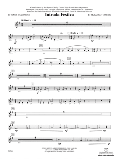 Intrada Festiva: B-flat Tenor Saxophone