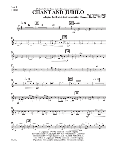 Chant and Jubilo - Horn 3 in F