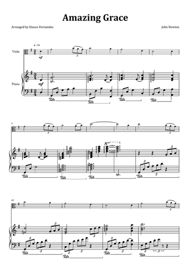 Amazing Grace - Viola & Piano