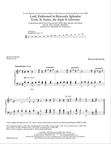 Lord, Enthroned in Heavenly Splendor (Bryn Calfaria) (Downloadable)