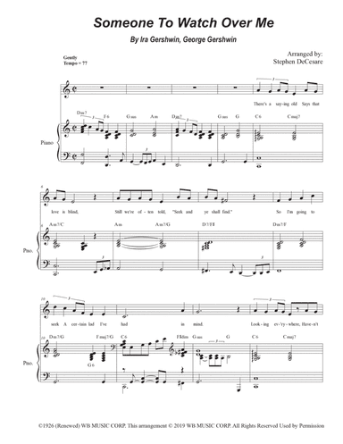 Someone To Watch Over Me (Vocal solo - High Key)