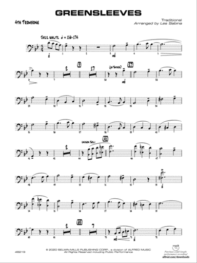 Greensleeves: 4th Trombone