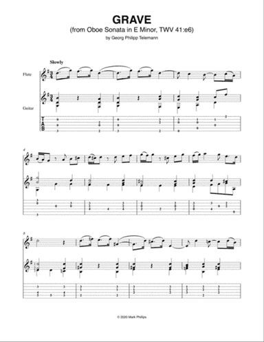 Grave (from Oboe Sonata in E Minor, TWV 41:e6)