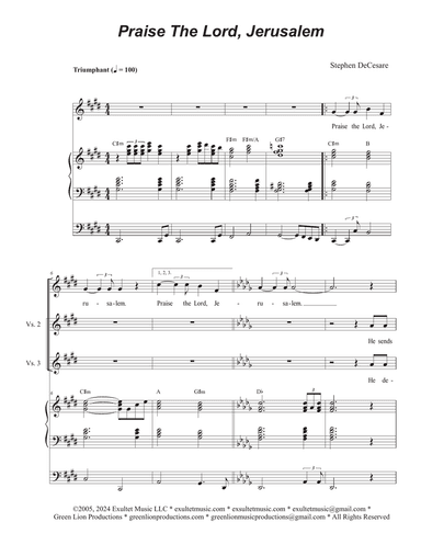 Praise The Lord, Jerusalem (Vocal solo)