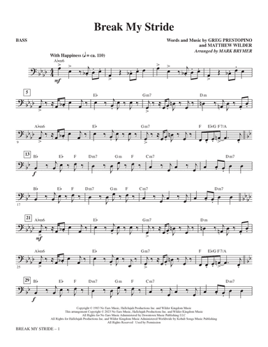 Break My Stride (arr. Mark Brymer) - Bass