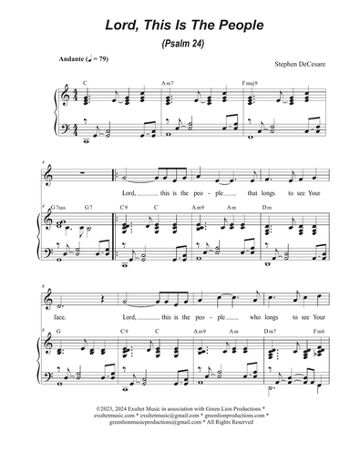Lord, This Is The People (Psalm 24) (Unison choir - High Key)