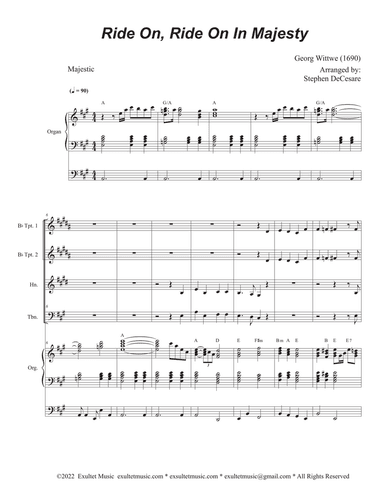 Ride On, Ride On In Majesty (Brass Quartet and Organ)