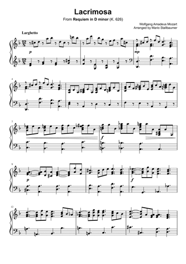 Lacrimosa (from Mozart's Requiem)