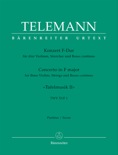 Concerto for three Violins, Strings and Basso continuo F major TWV 53:F1