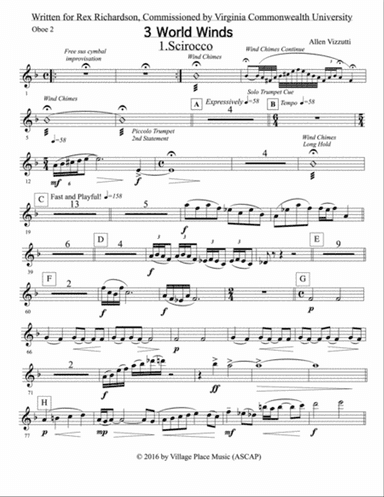 Three World Winds: 2nd Oboe