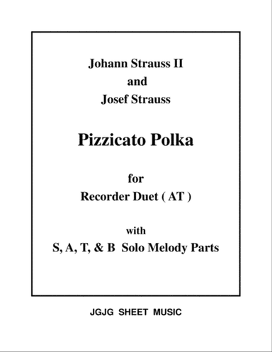 Pizzicato Polka for Recorder Duet and Solos
