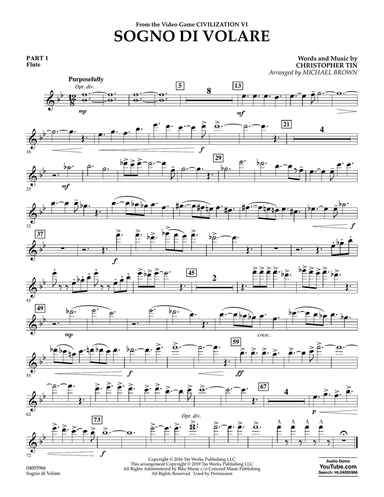 Sogno di Volare (from Civilization VI) (arr. Michael Brown) - Pt.1 - Flute
