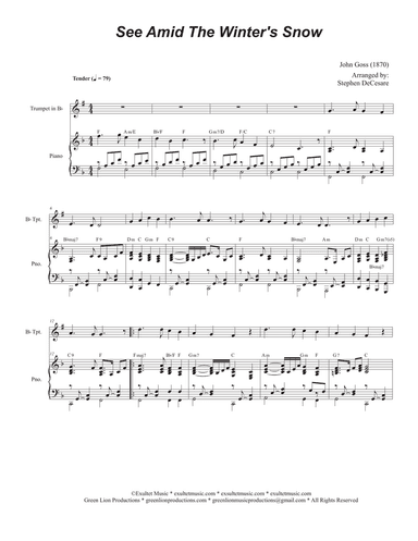 See Amid The Winter's Snow (Bb-Trumpet solo and Piano)