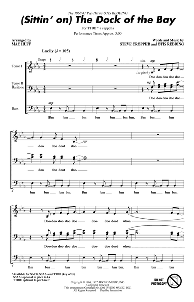 (Sittin' On) The Dock Of The Bay (arr. Mac Huff)