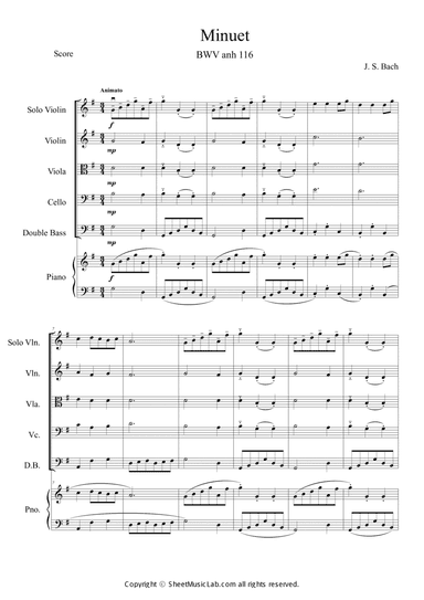 Minuet BWV anh 116