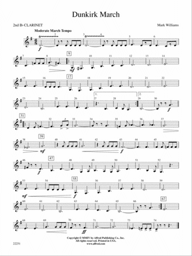 Dunkirk March: 2nd B-flat Clarinet