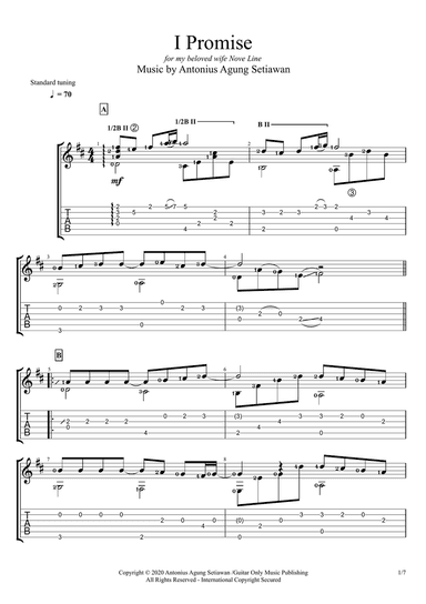 I Promise (Solo Guitar Tablature)