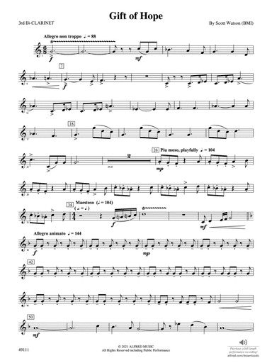 Gift of Hope: 3rd B-flat Clarinet