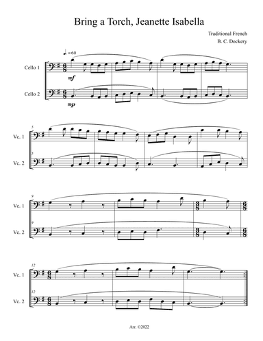 Bring a Torch, Jeanette Isabella (Cello Duet)