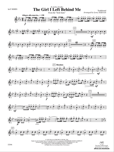 The Girl I Left Behind Me (from the Irish Suite): 1st F Horn