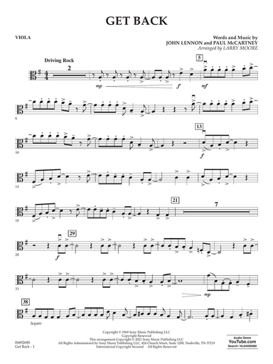 Get Back (arr. Larry Moore) - Viola