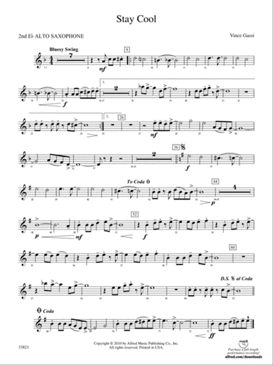Stay Cool: 2nd E-flat Alto Saxophone