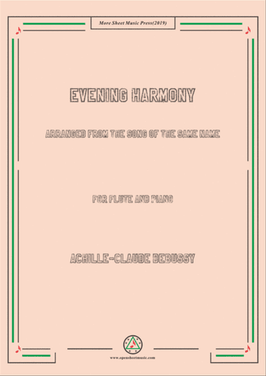 Debussy-Evening Harmony, for Flute and Piano