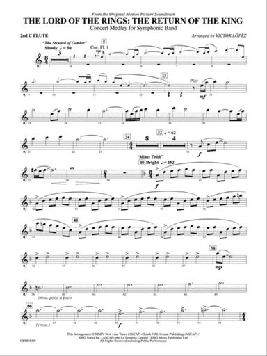 The Lord of the Rings: The Return of the King, Symphonic Suite from: 2nd Flute