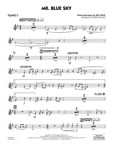 Mr. Blue Sky (arr. Roger Holmes) - Trumpet 3