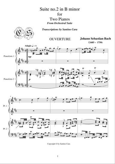 J.S.Bach - Suite no.2 in B minor - Transcription for 2 pianos