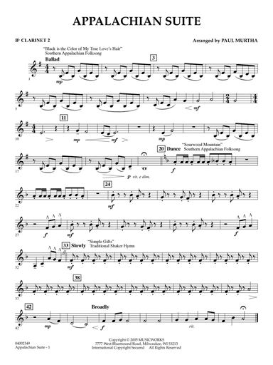 Appalachian Suite - Bb Clarinet 2