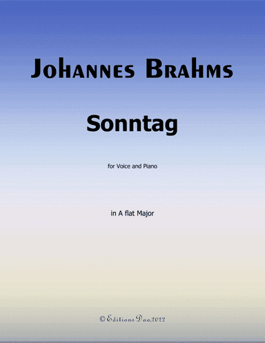 Sonntag, by Brahms, in A flat Major