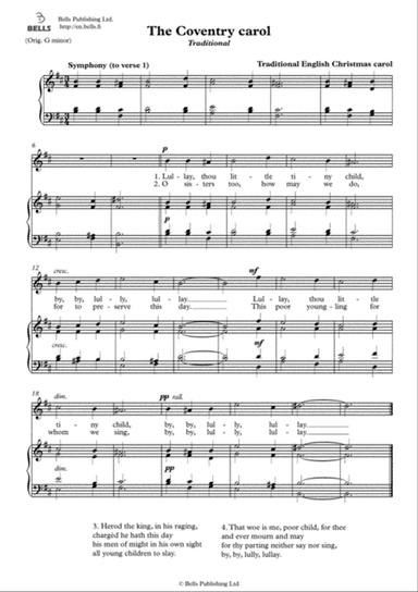 The Coventry carol (Solo song) (B minor)
