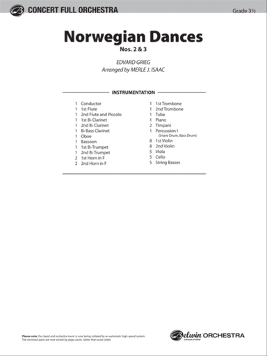 Norwegian Dances Nos. 2 & 3: Score