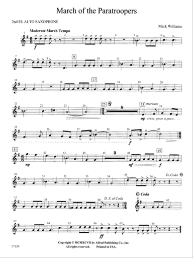 March of the Paratroopers: 2nd E-flat Alto Saxophone