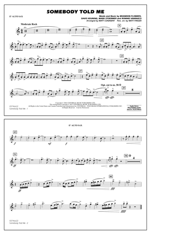 Somebody Told Me (arr. Conaway & Fingers) - Eb Alto Sax