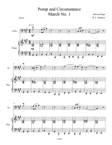 Pomp and Circumstance (Cello Solo with Piano Accompaniment)