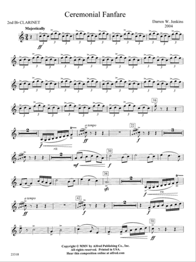 Ceremonial Fanfare: 2nd B-flat Clarinet