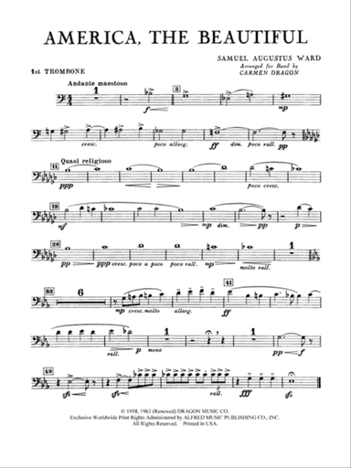 America the Beautiful: 1st Trombone