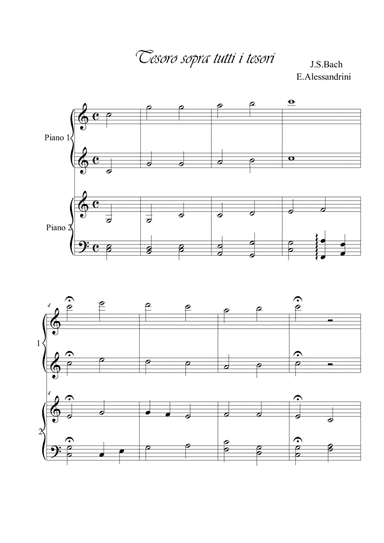 Choral Treasure above all treasures. Piano 4 hands