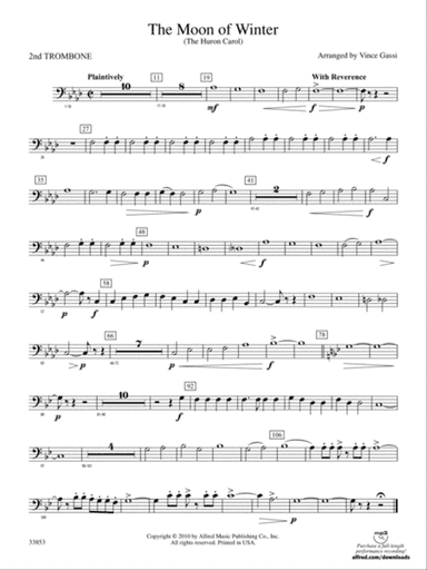 The Moon of Winter (The Huron Carol): 2nd Trombone