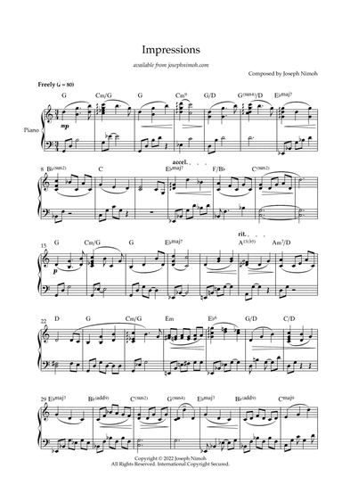 Impressions - Solo Piano