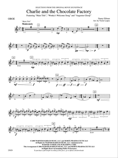 Charlie and the Chocolate Factory, Selections from: Oboe