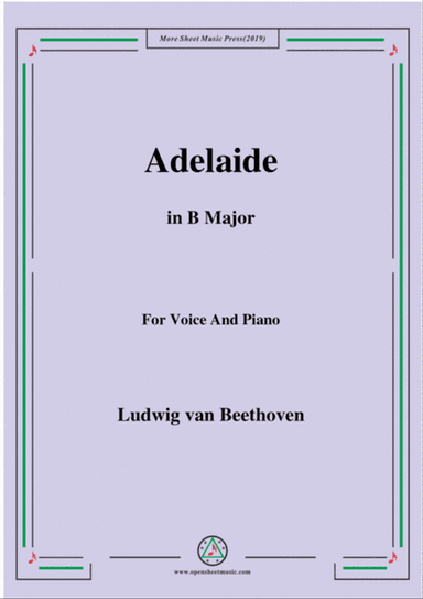 Beethoven-Adelaide in B Major,for voice and piano