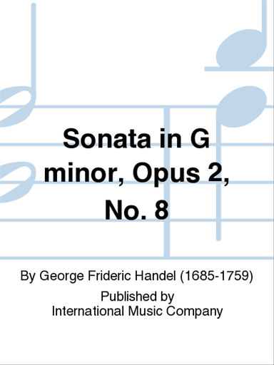 Sonata In G Minor, Opus 2, No. 8