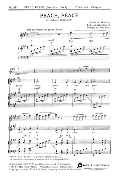 Peace, Peace (arr. Fred Bock)